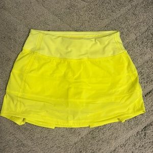 Lululemon Highlighter Yellow Pace Rival Skirt